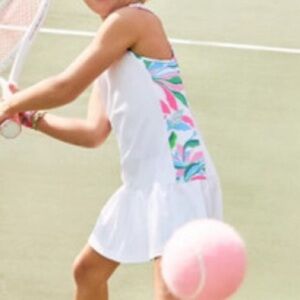 Lilly Pulitzer White Tennis Dress with Vibrant Tropical Trim